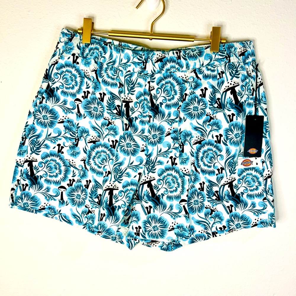 Dickies 100% Cotton Twill Roseburg Mushroom & Floral Shorts Cloud Flare Size XL - Picture 5 of 10